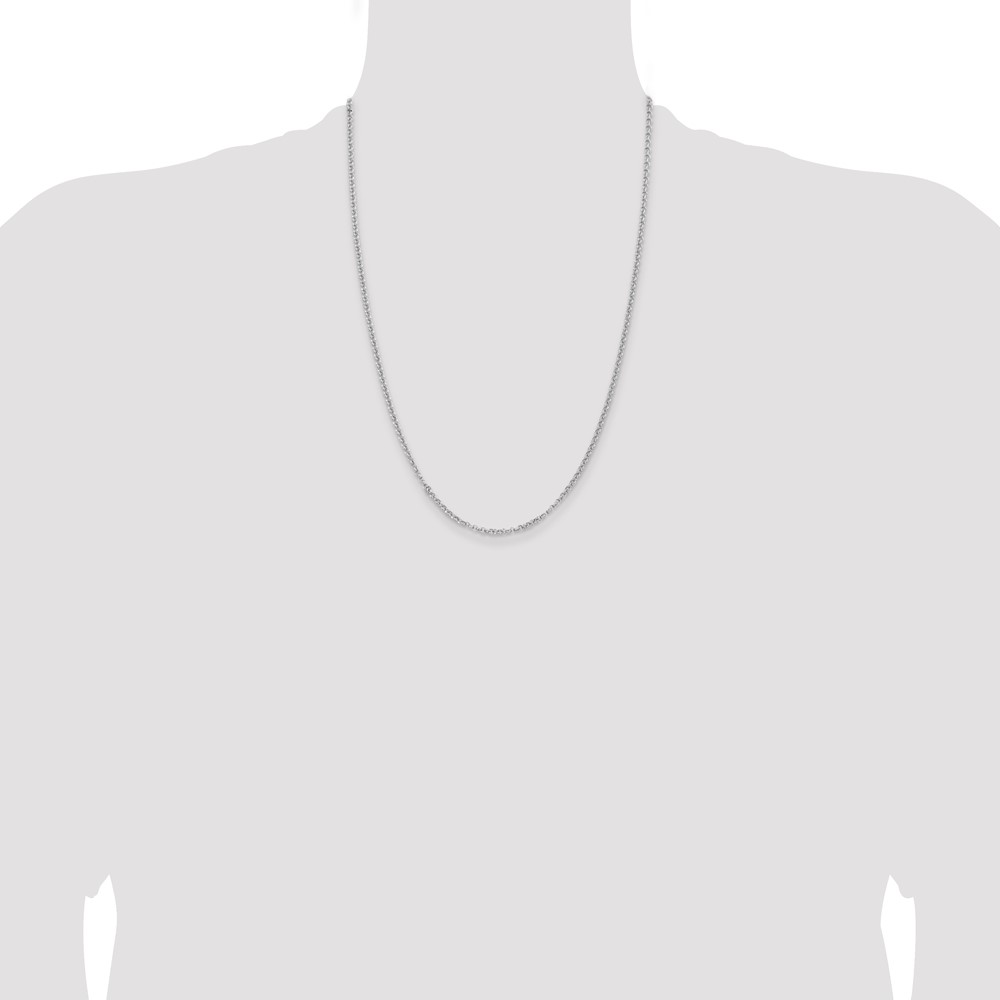 Sterling Silver Rhodium-plated 2.8mm Rolo Chain (QFC2R-24)