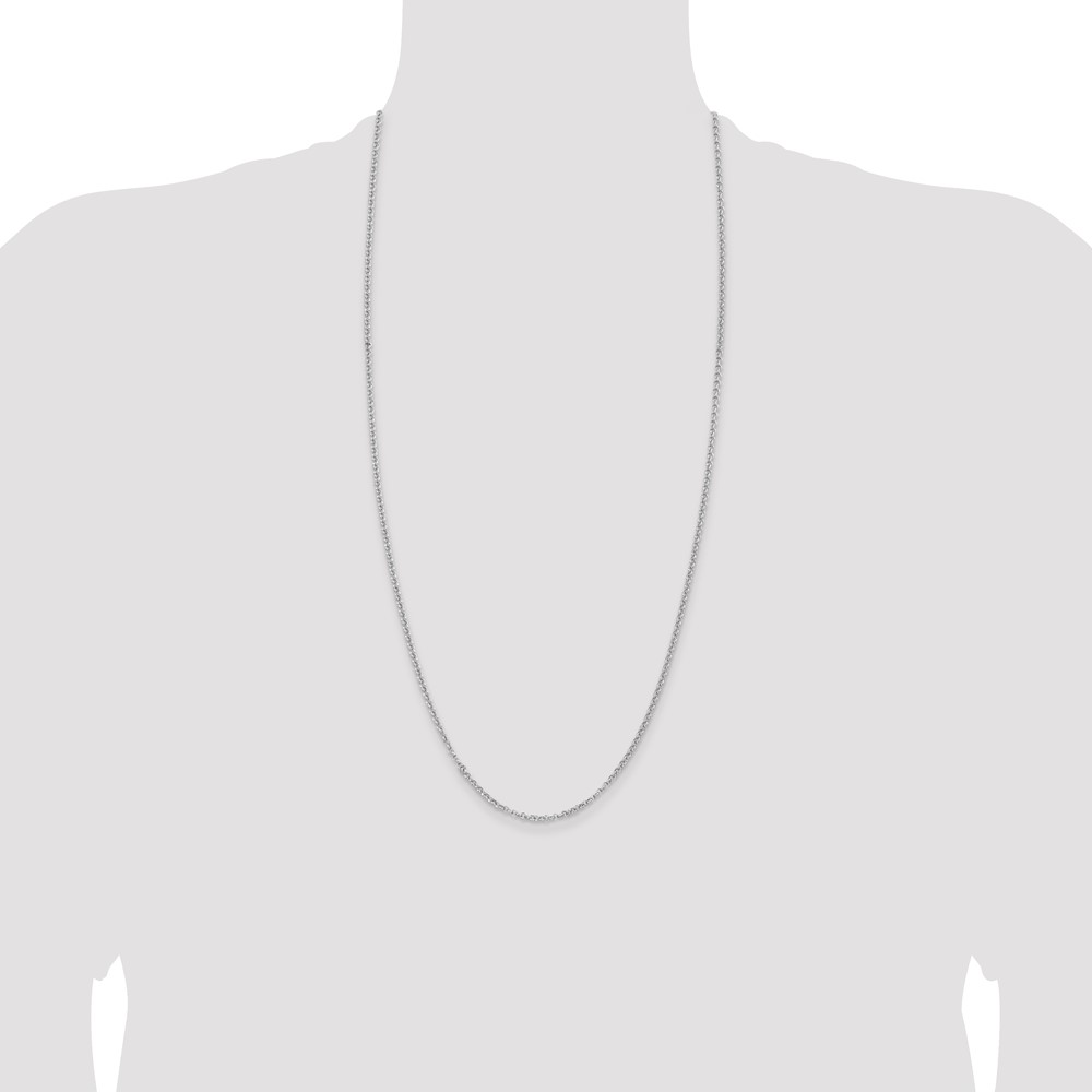 Sterling Silver Rhodium-plated 2.8mm Rolo Chain (QFC2R-30)