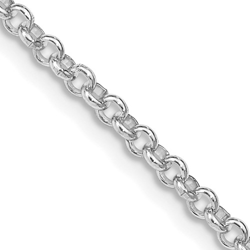 Sterling Silver Rhodium-plated 2.5mm Rolo Chain