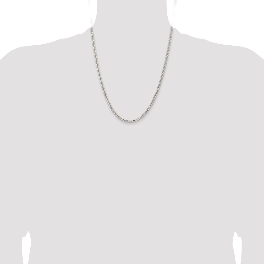 Sterling Silver 3mm Square Spiga Chain (QFC32-22)