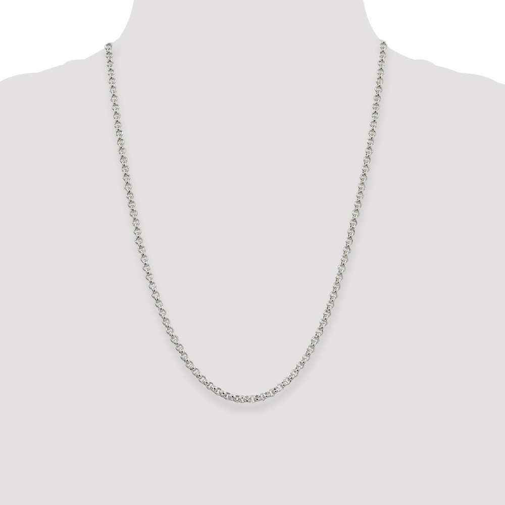Sterling Silver 3mm Square Spiga Chain (QFC32-24)