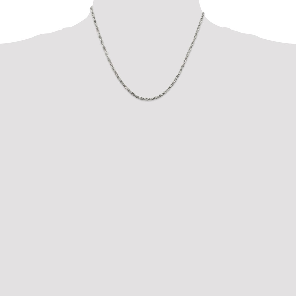 Sterling Silver 2.5mm Loose Rope Chain (QFC45-18)
