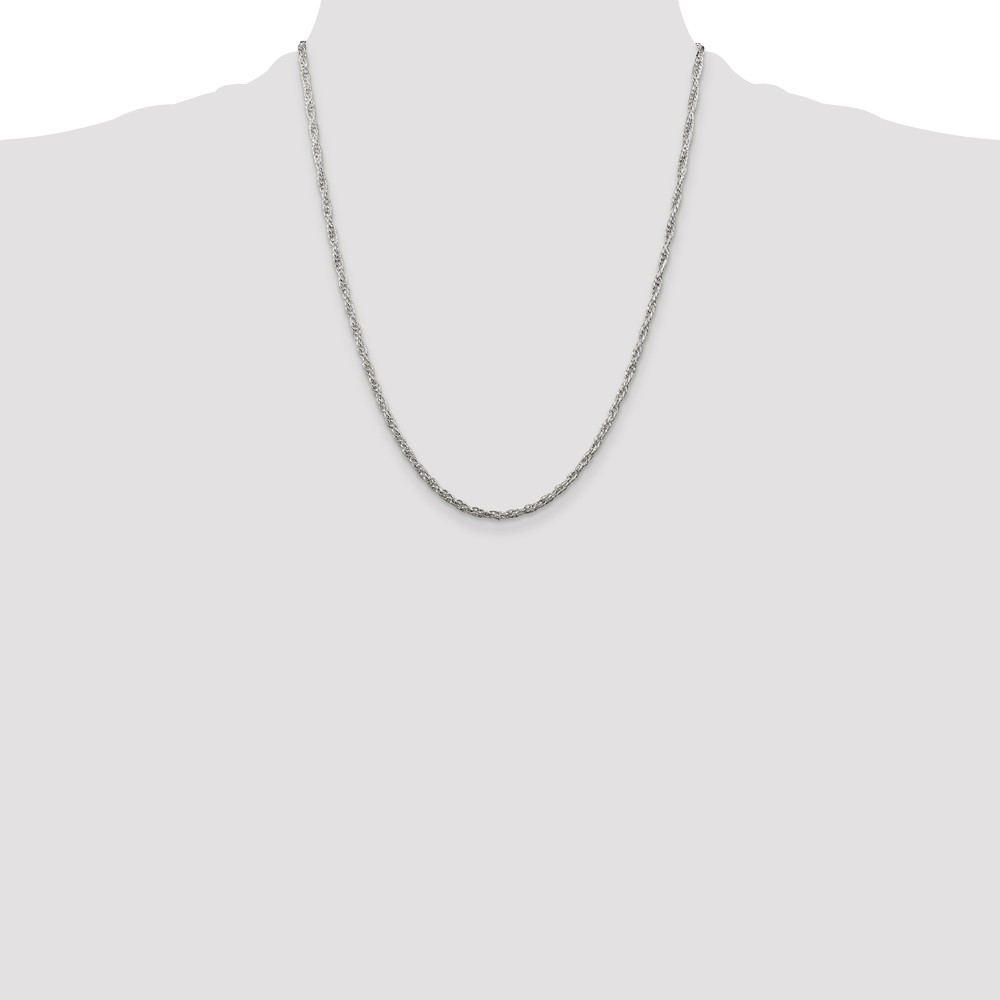Sterling Silver 2.5mm Loose Rope Chain (QFC45-22)
