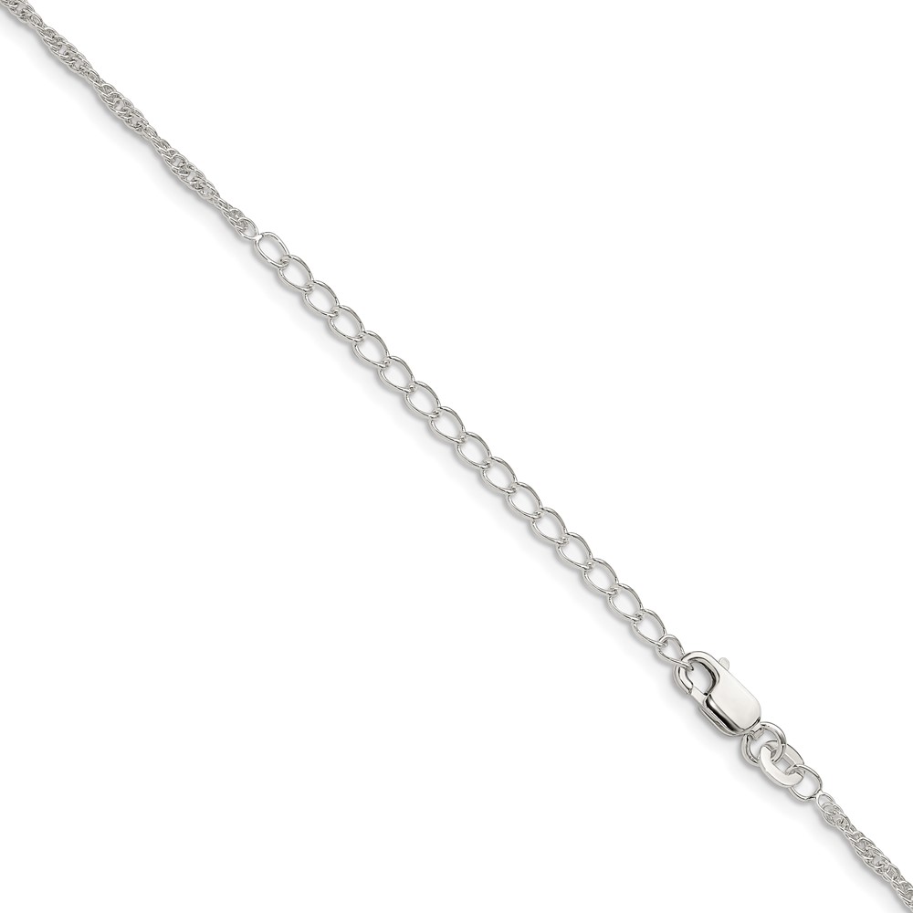 Sterling Silver 1.95mm Loose Rope Chain w/2in ext. (QFC46E-18)