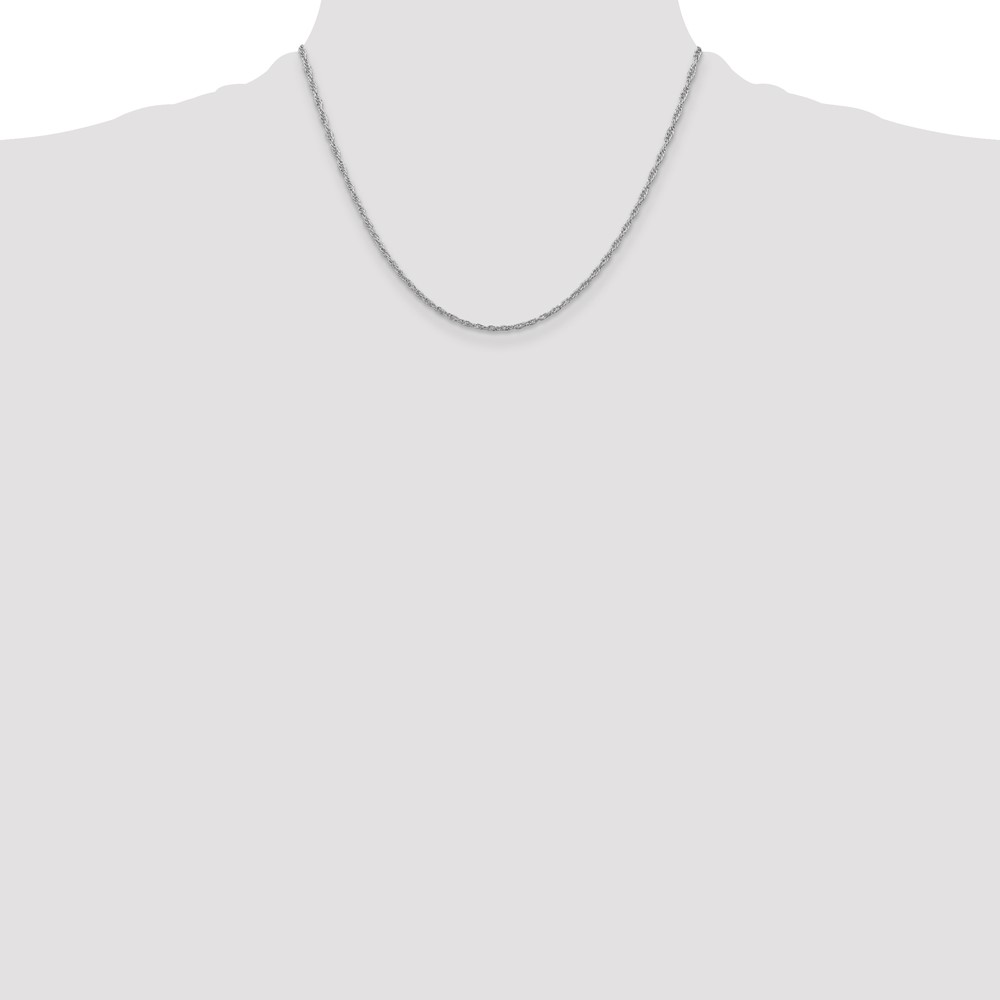 Sterling Silver Rhodium-plated 2mm Loose Rope Chain (QFC46R-18)