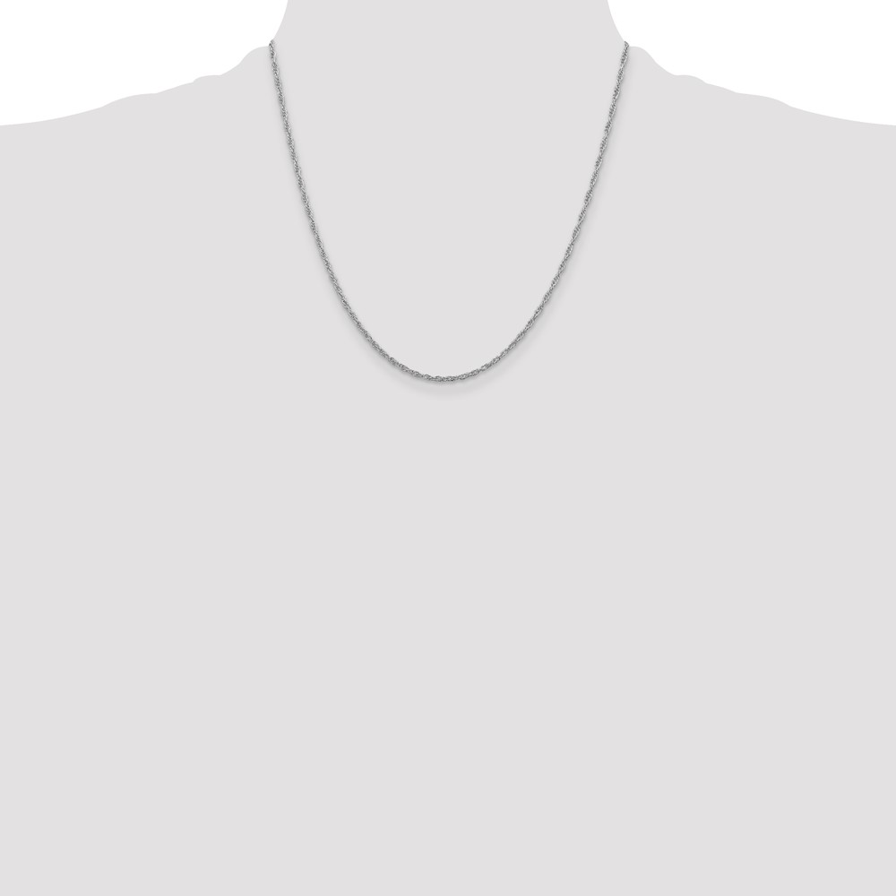 Sterling Silver Rhodium-plated 2mm Loose Rope Chain (QFC46R-20)