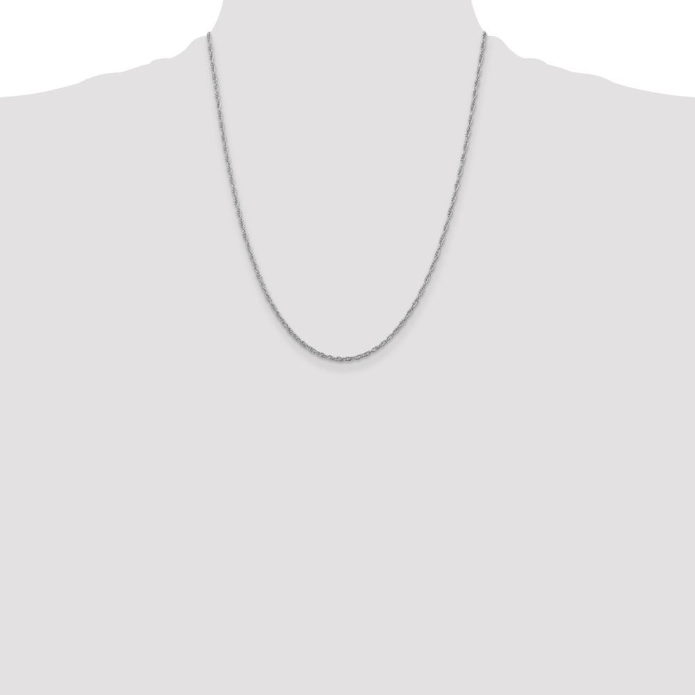 Sterling Silver Rhodium-plated 2mm Loose Rope Chain (QFC46R-22)