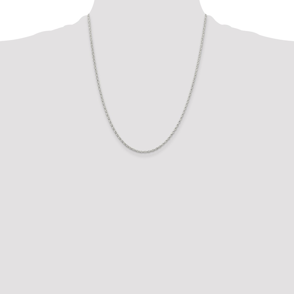 Sterling Silver 1.6mm Oval Fancy Rolo Chain (QFC47-22)