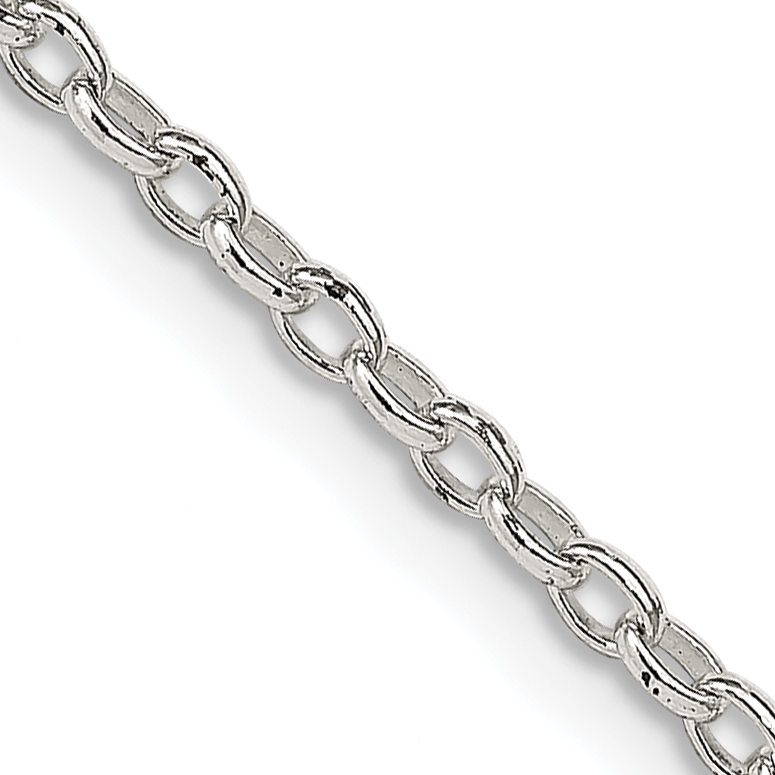 Sterling Silver 1.6mm Oval Fancy Rolo Chain (QFC47-16)
