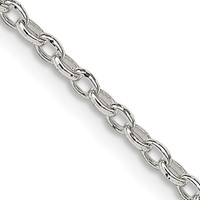 Sterling Silver 1.6mm Oval Fancy Rolo Chain view 1
