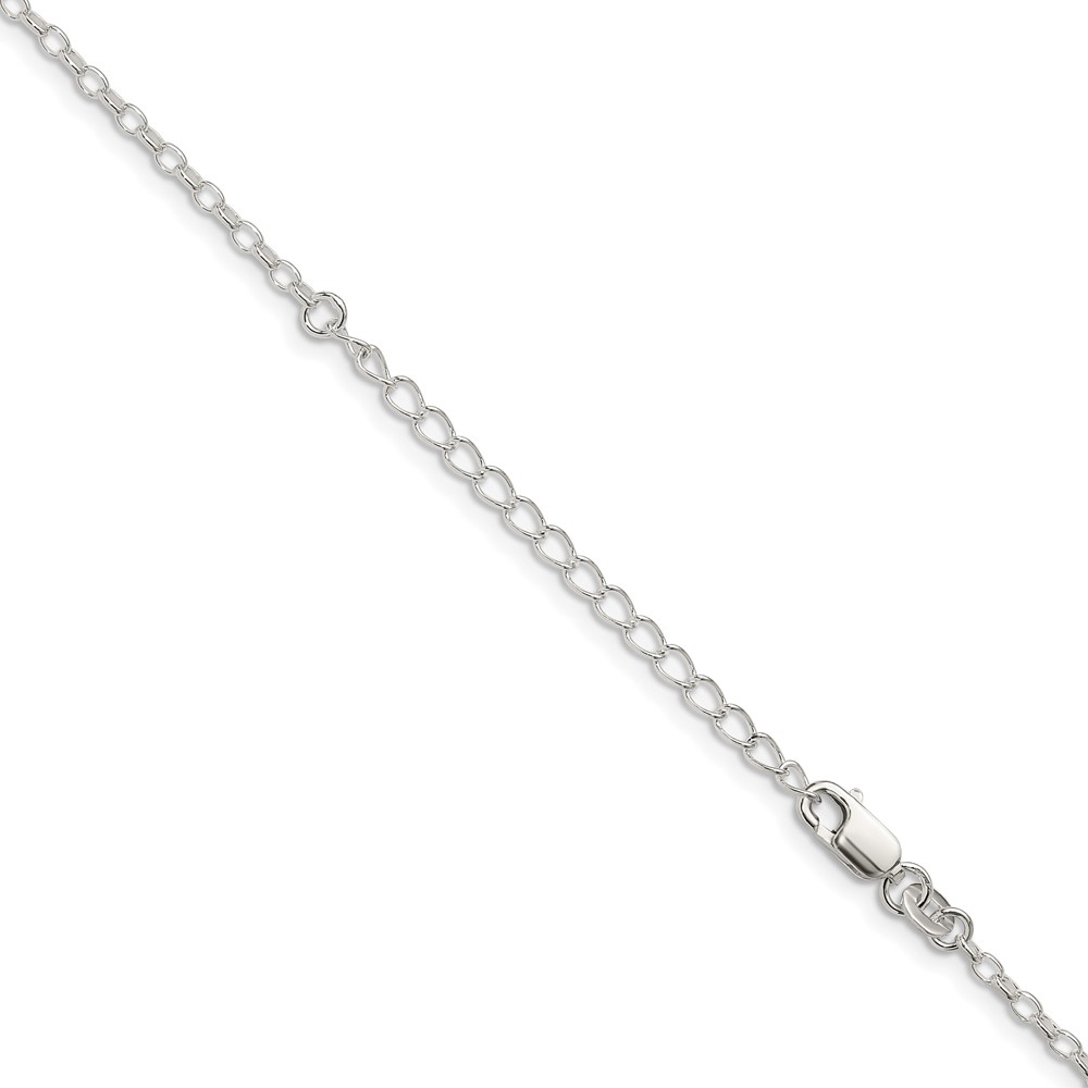 Sterling Silver 1.6mm Oval Fancy Rolo Chain w/2in ext. (QFC47E-18)