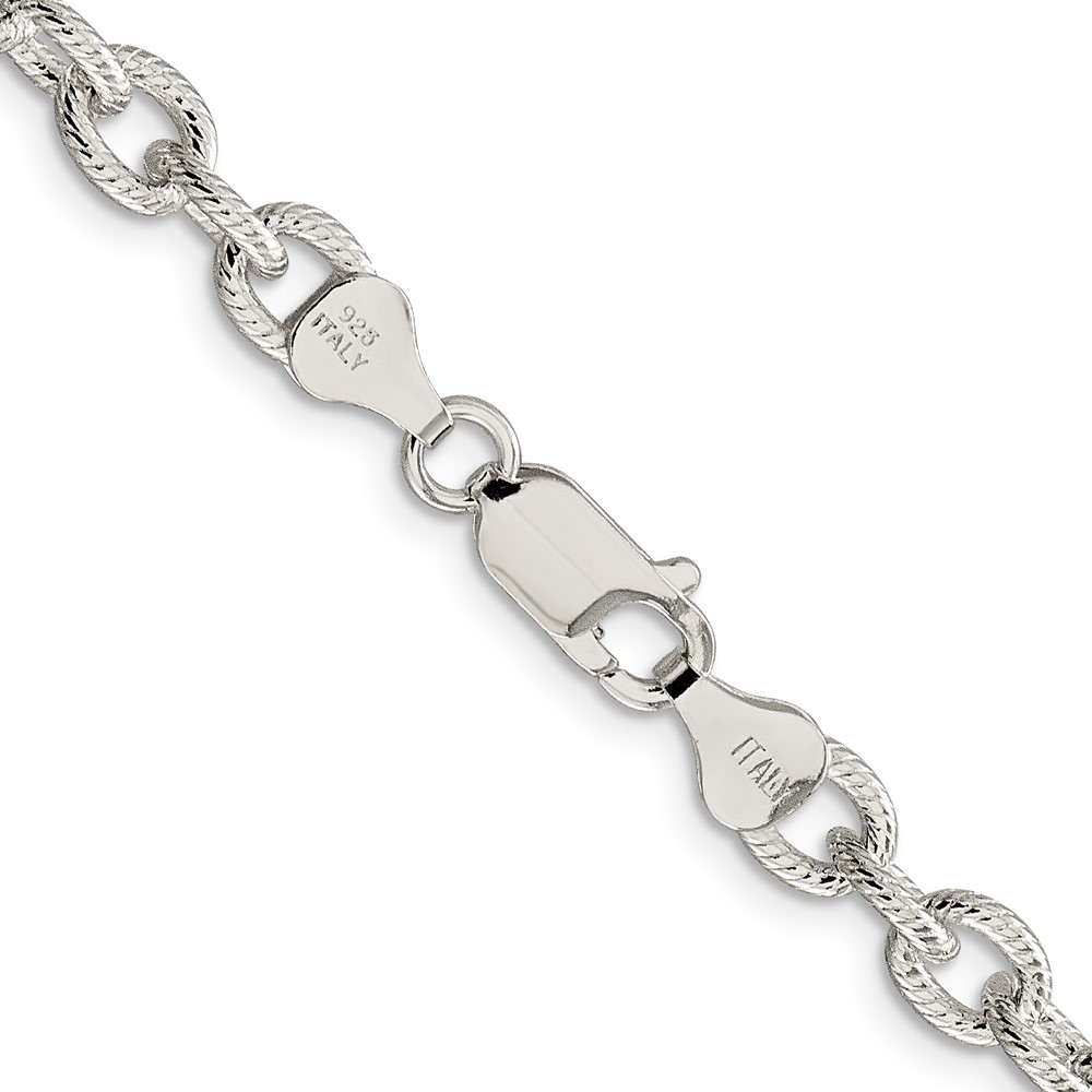 Sterling Silver 6.25mm Fancy Patterned Rolo Chain (QFC48-18)