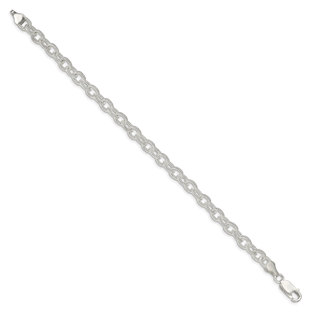 Sterling Silver 6.25mm Fancy Patterned Rolo Chain (QFC48-7)