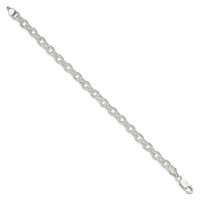 Sterling Silver 6.25mm Fancy Patterned Rolo Chain view 2