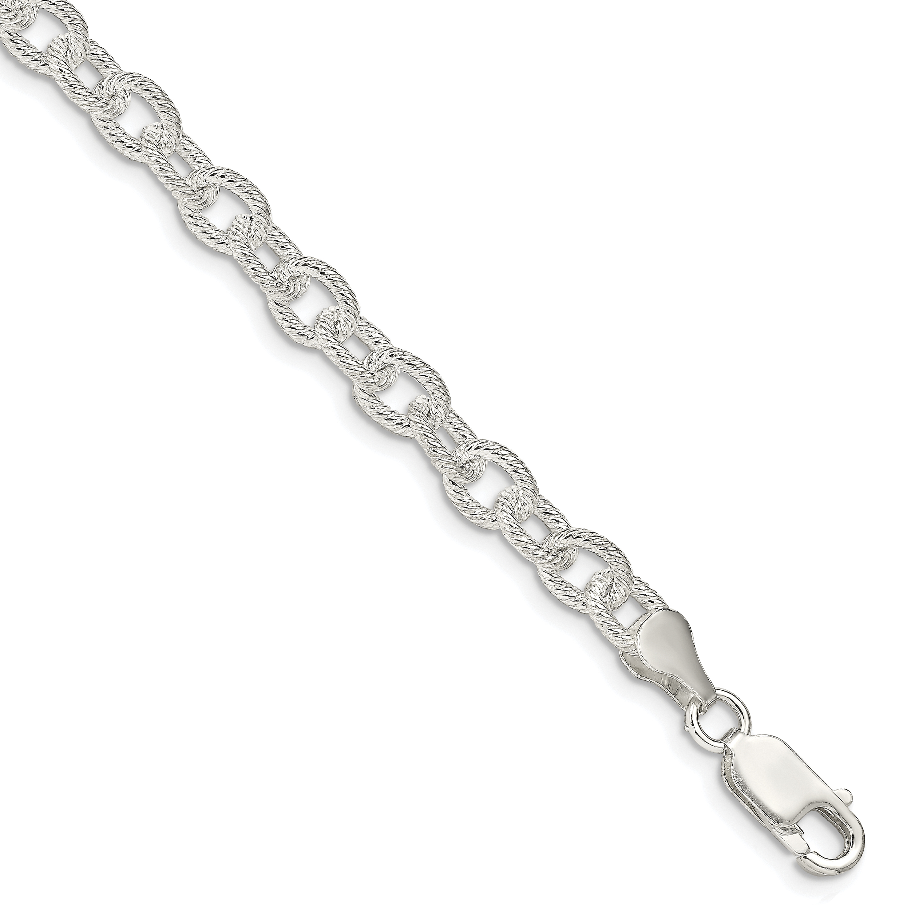 Sterling Silver 6.25mm Fancy Patterned Rolo Chain (QFC48-7)