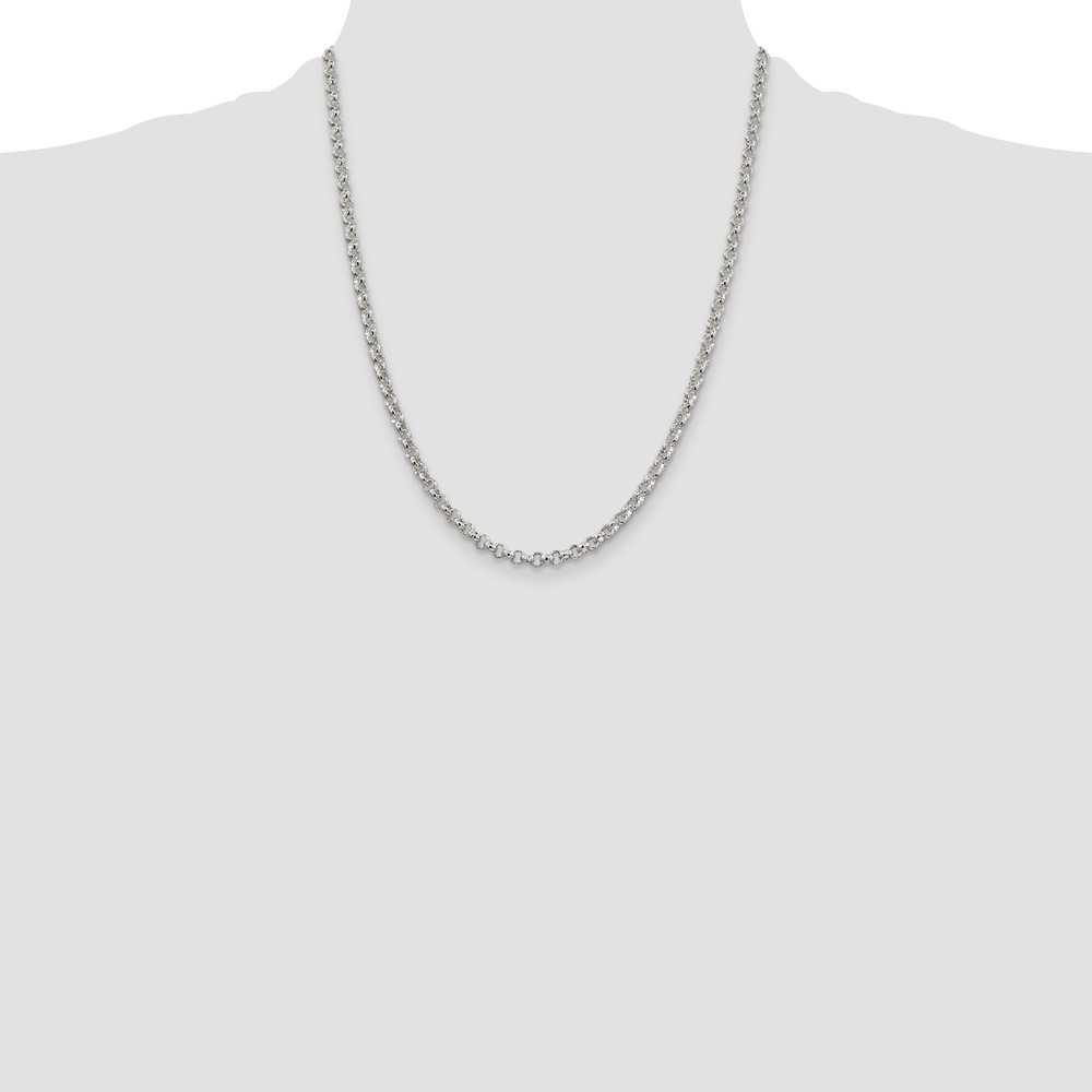 Sterling Silver 4mm Rolo Chain (QFC5-22)