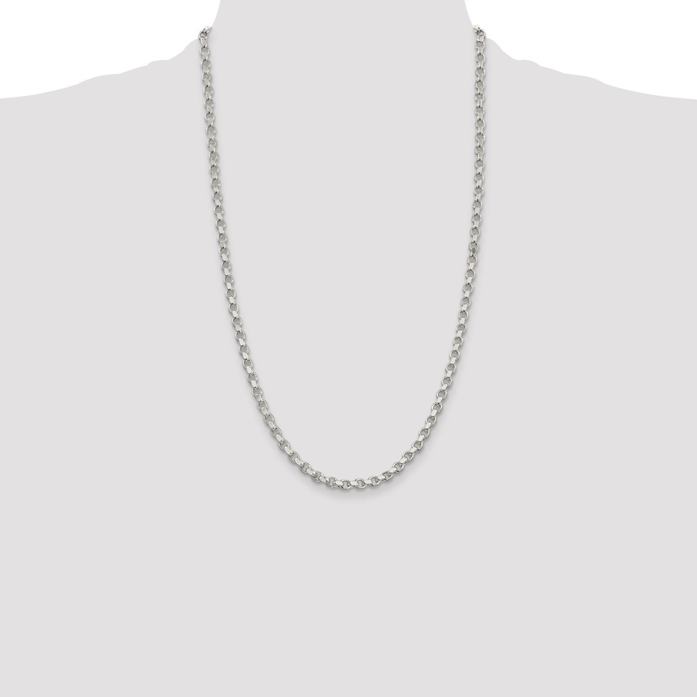 Sterling Silver 4mm Diamond-cut Rolo Chain (QFC50-26)
