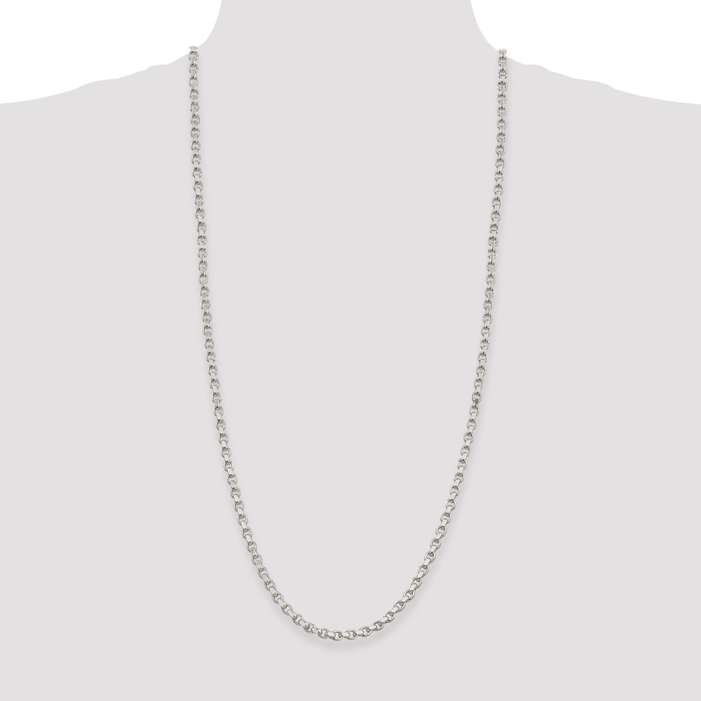 Sterling Silver 4mm Diamond-cut Rolo Chain (QFC50-30)