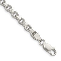 Sterling Silver 4mm Diamond-cut Rolo Chain view 1