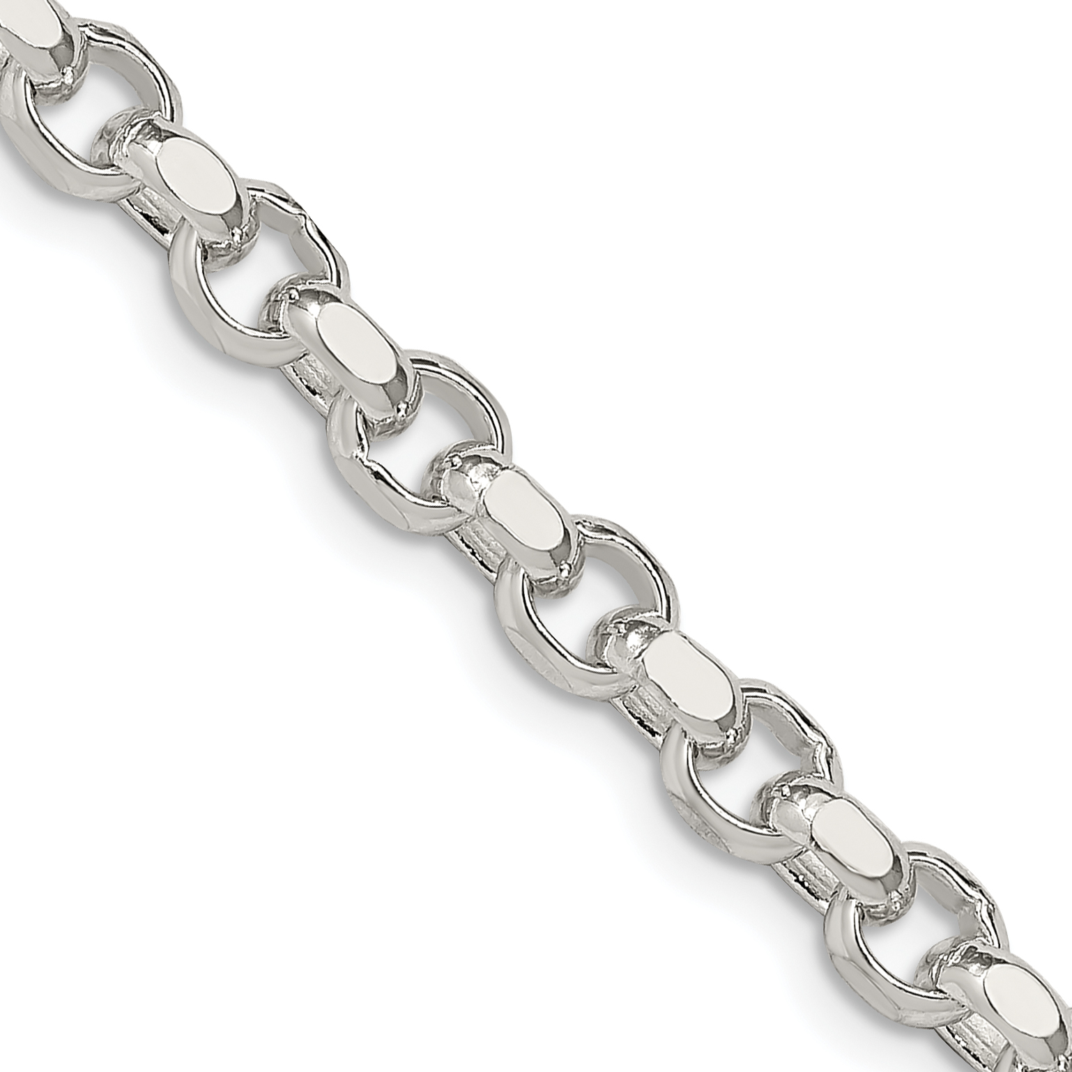 Sterling Silver 4mm Diamond-cut Rolo Chain (QFC50-22)