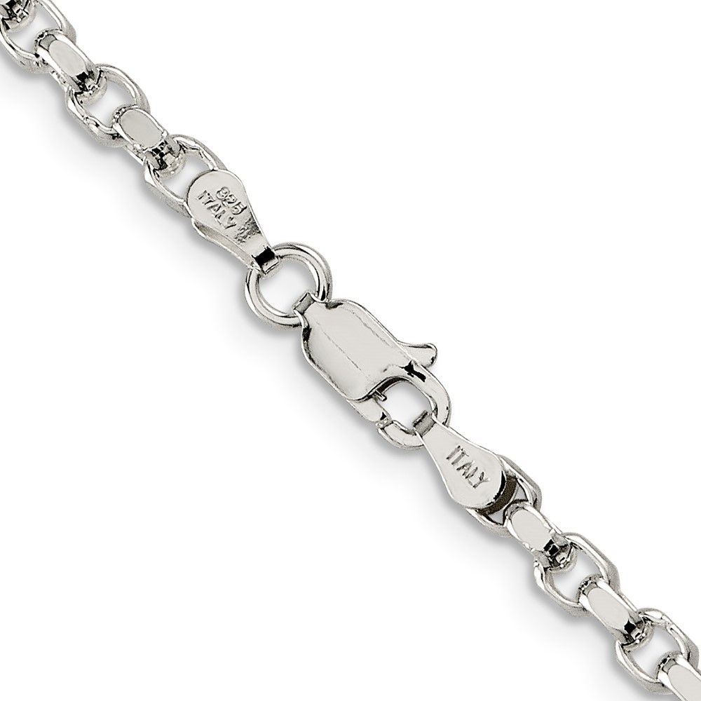 Sterling Silver 3.5mm Diamond-cut Rolo Chain (QFC51-16)