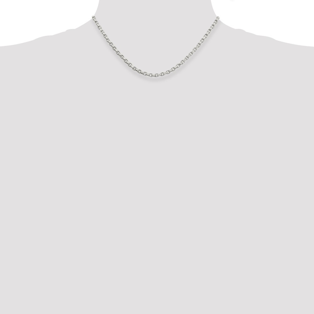 Sterling Silver 3.5mm Diamond-cut Rolo Chain (QFC51-16)