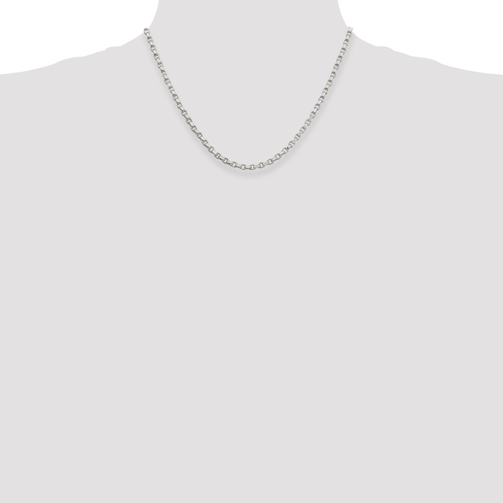 Sterling Silver 3.5mm Diamond-cut Rolo Chain (QFC51-18)
