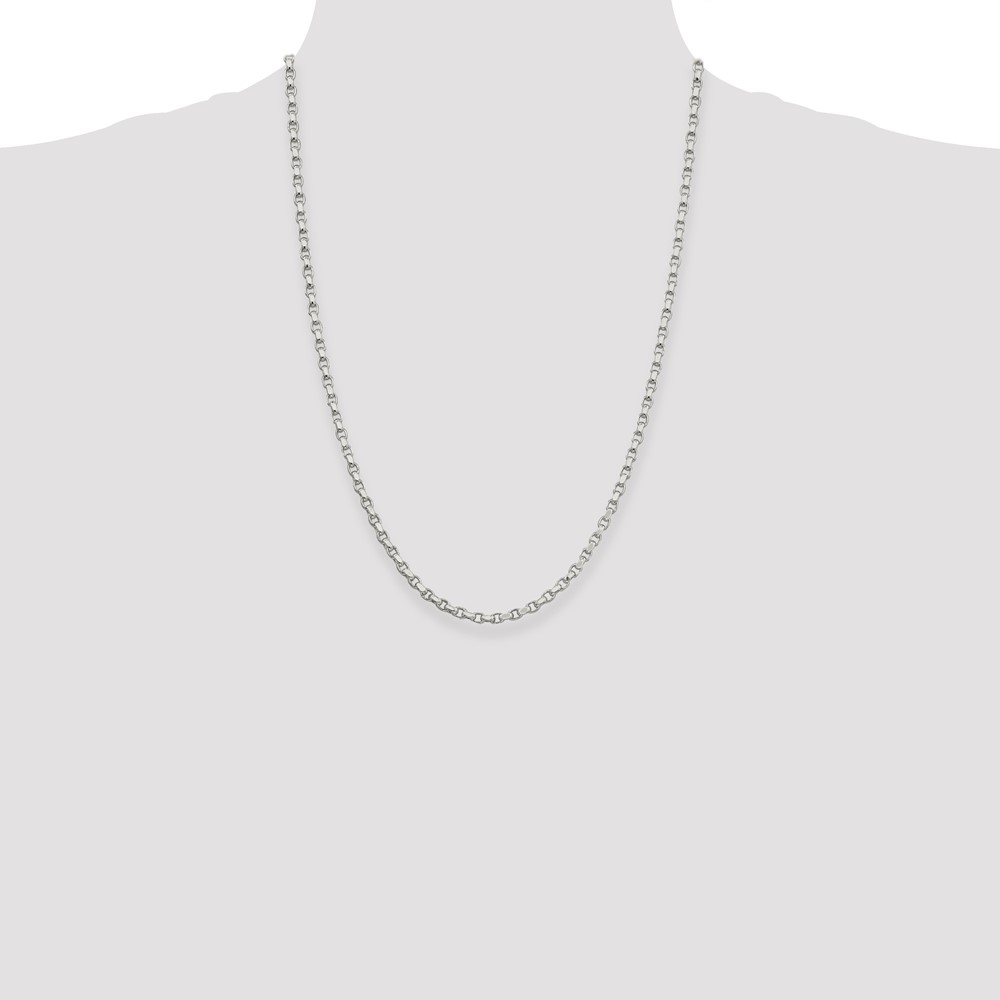 Sterling Silver 3.5mm Diamond-cut Rolo Chain (QFC51-24)