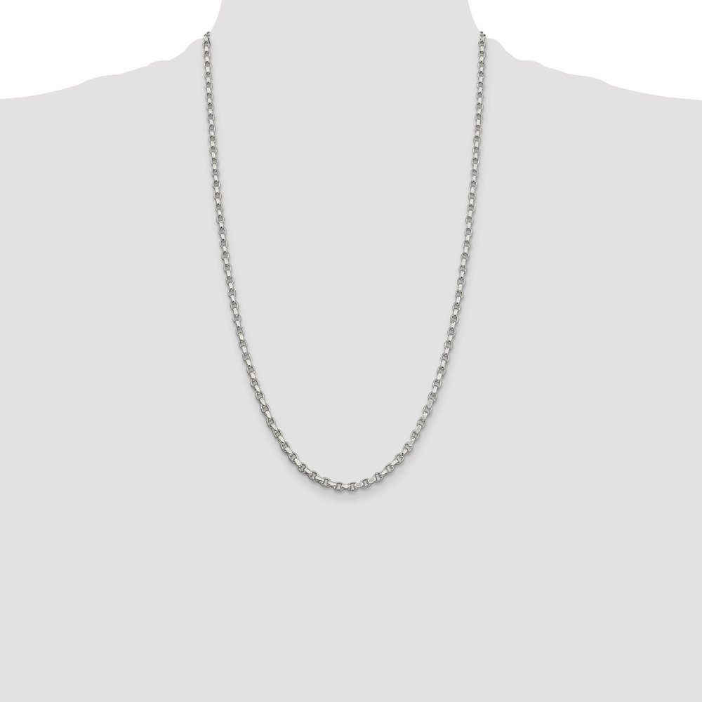Sterling Silver 3.5mm Diamond-cut Rolo Chain (QFC51-26)