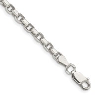 Sterling Silver 3.5mm Diamond-cut Rolo Chain view 1