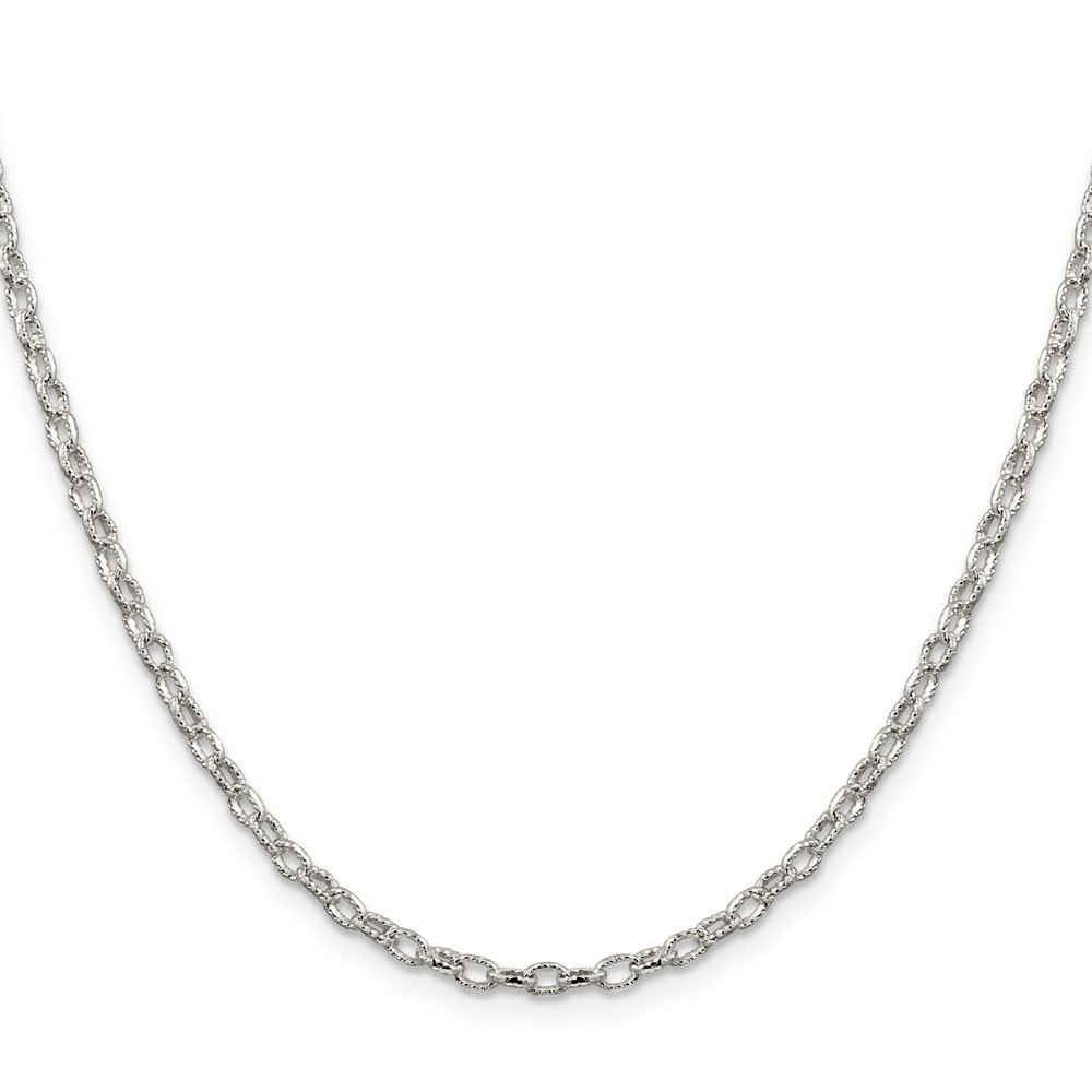 Sterling Silver 3mm Fancy Patterned Rolo Chain (QFC56-30)