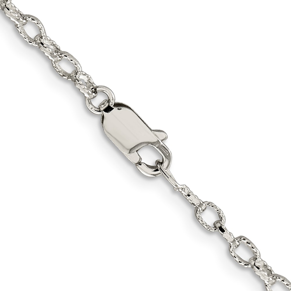 Sterling Silver 3mm Fancy Patterned Rolo Chain (QFC56-30)
