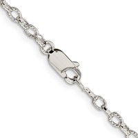 Sterling Silver 3mm Fancy Patterned Rolo Chain view 3