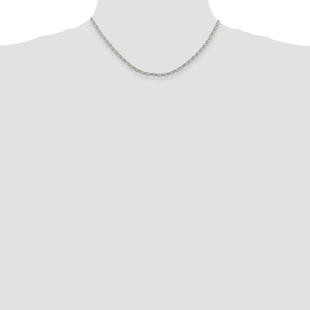 Sterling Silver 3mm Fancy Patterned Rolo Chain (QFC56-16)