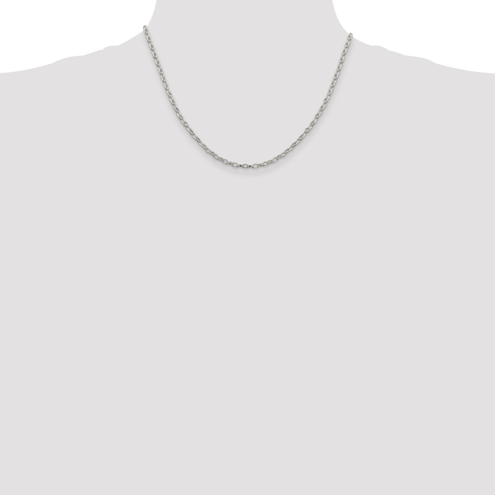 Sterling Silver 3mm Fancy Patterned Rolo Chain (QFC56-18)