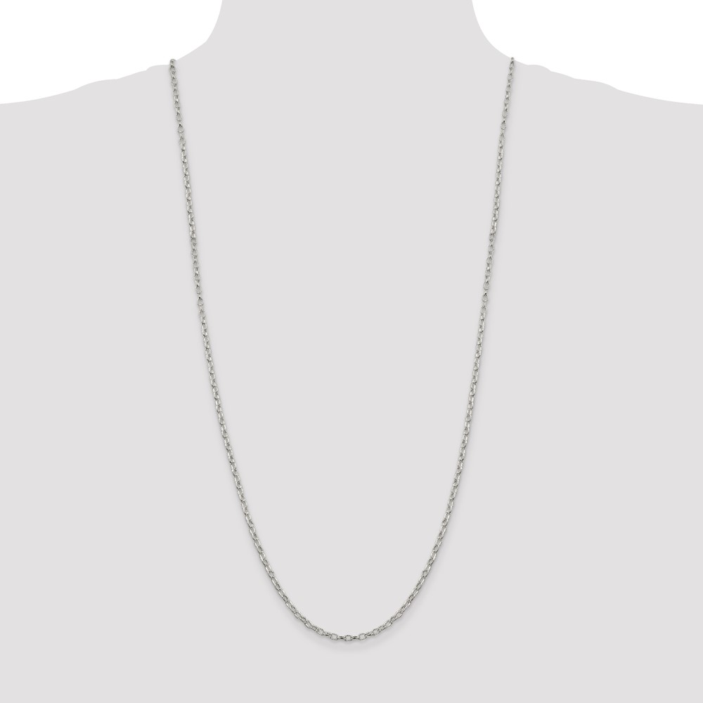 Sterling Silver 3mm Fancy Patterned Rolo Chain (QFC56-30)
