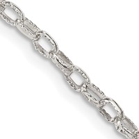 Sterling Silver 3mm Fancy Patterned Rolo Chain view 1