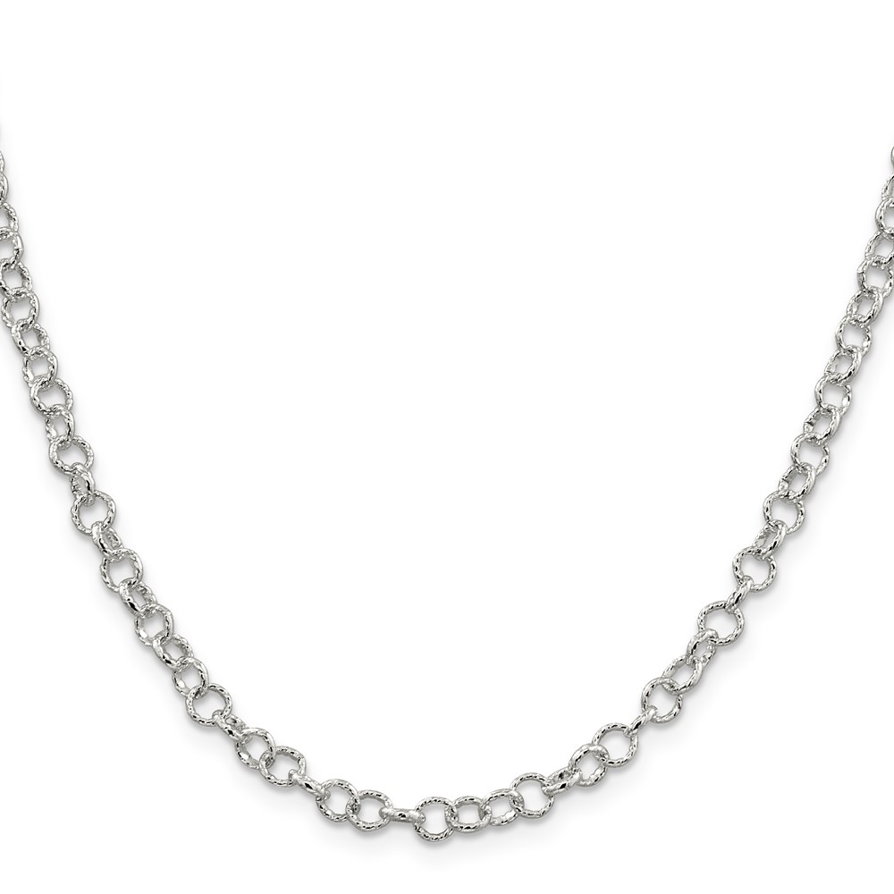 Sterling Silver 4.55mm Fancy Patterned Rolo Chain (QFC58-24)