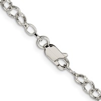 Sterling Silver 4.55mm Fancy Patterned Rolo Chain view 3