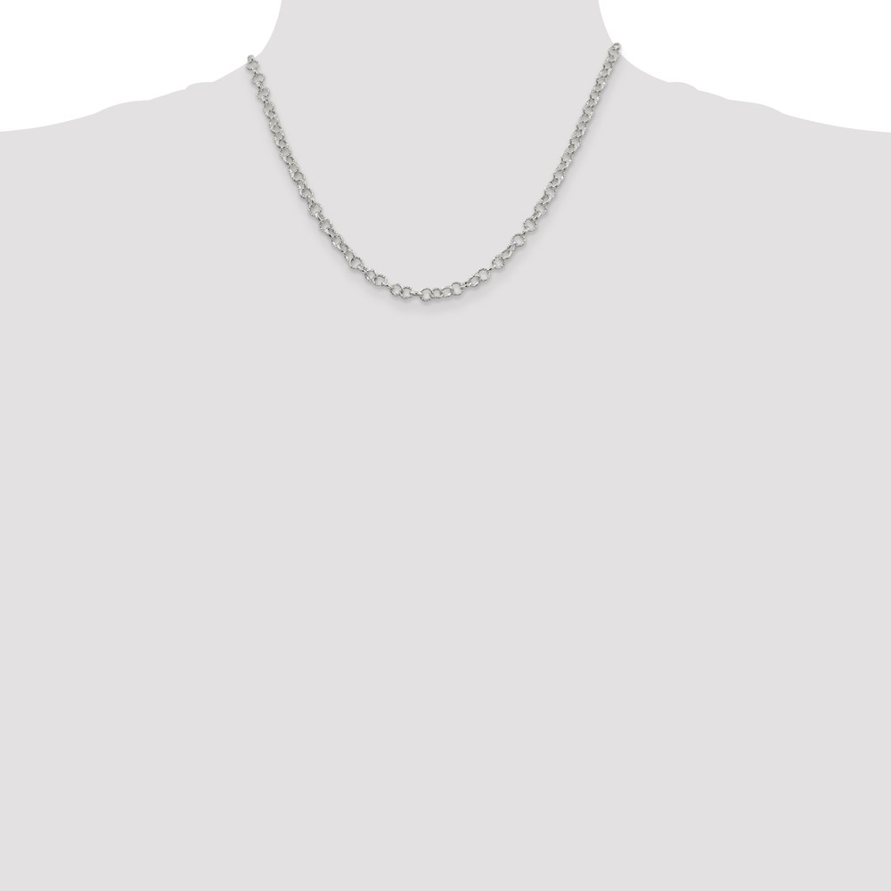 Sterling Silver 4.55mm Fancy Patterned Rolo Chain (QFC58-18)