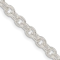 Sterling Silver 4.55mm Fancy Patterned Rolo Chain view 1