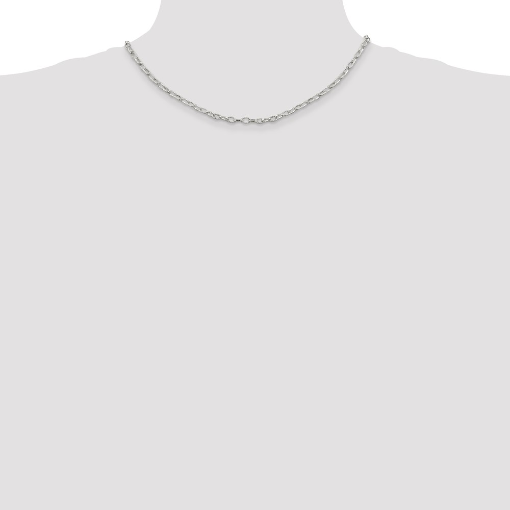 Sterling Silver 3.75mm Fancy Patterned Rolo Chain (QFC59-16)