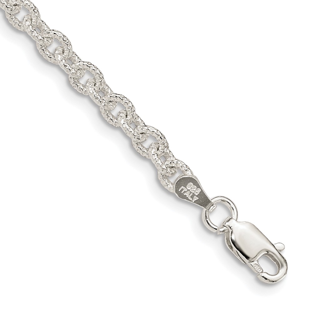 Sterling Silver 3.75mm Fancy Rolo Chain (QFC59-6)