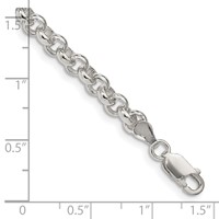 Sterling Silver Polished 5mm Rolo Chain Bracelet, 7.5" view 3