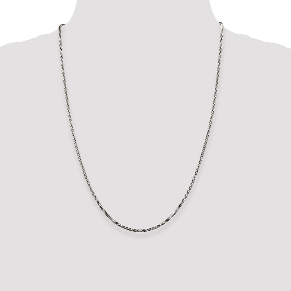 Sterling Silver 2mm Corona Chain (QFC62-24)