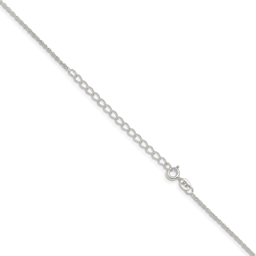 Sterling Silver 1.3mm Loose Rope Chain w/2in ext. (QFC67E-18)