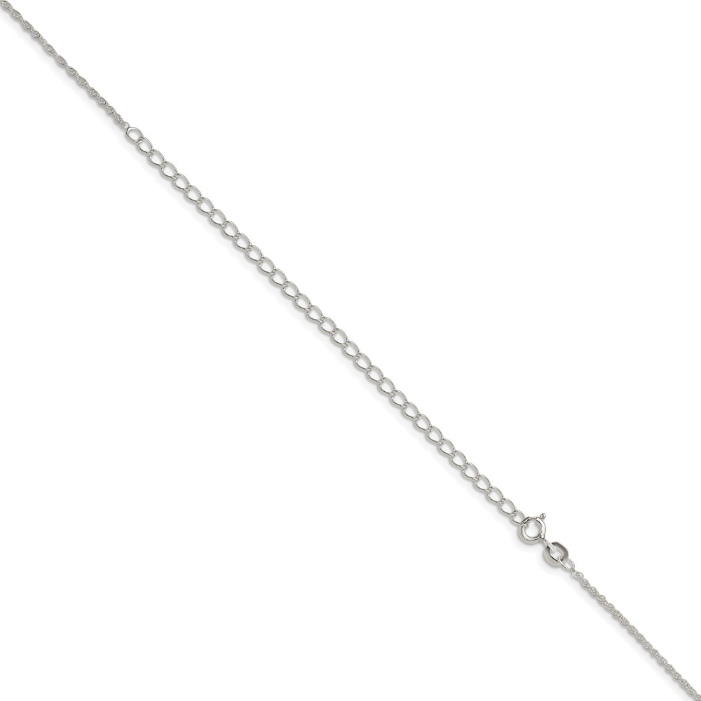 Sterling Silver 1.3mm Loose Rope Chain w/4in ext. (QFC67E-22)