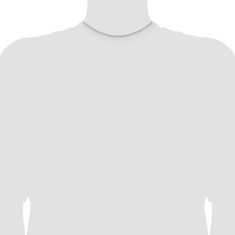 Sterling Silver Rhodium-plated 1.3mm Loose Rope Chain (QFC67R-14)