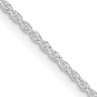 Sterling Silver Rhodium-plated 1.3mm Loose Rope Chain view 1