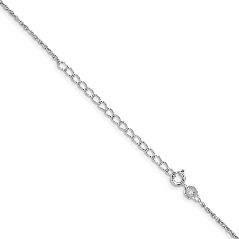 Sterling Silver Rhodium-plated 1.3mm Loose Rope Chain with a 2 inch extention (QFC67RH-18)